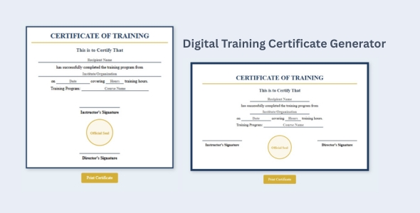 Digital Training Certificate Generator